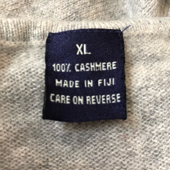 💯 Cashmere Made In Fiji Scoop Neckline Sweater Gray Color Size XL - Picture 6 of 7